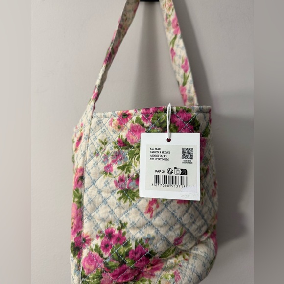 Sezane Quilted Bucket Bag Sezane X Andion Agosto Print NWT - Picture 14 of 14